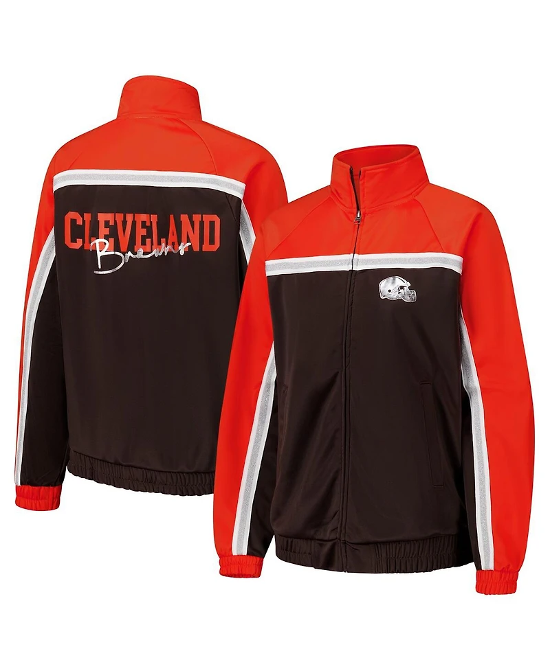 G-iii 4Her by Carl Banks Women's Brown Cleveland Browns Post Game Full-Zip Track Jacket
