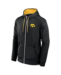 Fanatics Men's Black Iowa Hawkeyes Defender Full-Zip Hoodie