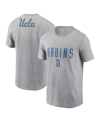 Jordan Men's Heather Gray Ucla Bruins Campus 2-Hit Primary Mascot T-Shirt