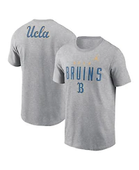 Jordan Men's Heather Gray Ucla Bruins Campus 2-Hit Primary Mascot T-Shirt
