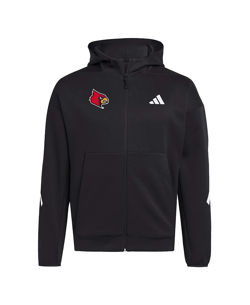 Adidas Men's Black Louisville Cardinals Z.n.e. Full-Zip Hoodie