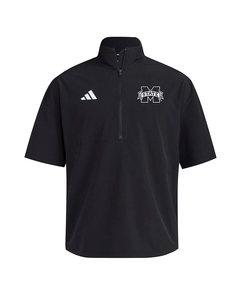Adidas Men's Black Mississippi State Bulldogs 2024 Half-Zip Short Sleeve Training Jacket