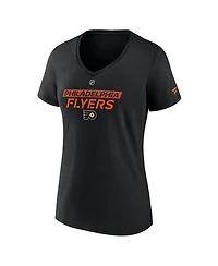 Fanatics Women's Black Philadelphia Flyers Authentic Pro Core Primary V-Neck T-Shirt