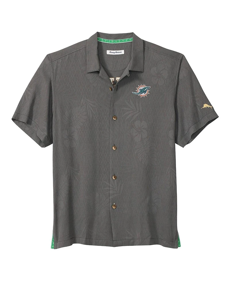 Tommy Bahama Men's Gray Miami Dolphins Catch of the Day Button-Up Shirt