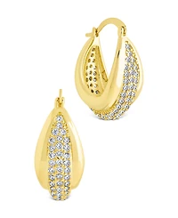 Sterling Forever Philina Cubic Zirconia Hoop Earrings