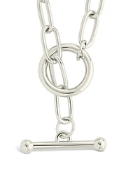Sterling Forever Ledger Paperclip Toggle Necklace