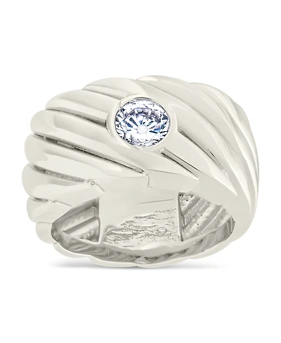 Sterling Forever Blythe Woven Cubic Zirconia Ring