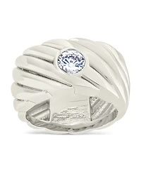 Sterling Forever Blythe Woven Cubic Zirconia Ring