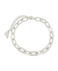 Sterling Forever Sterling Silver Hallie Cubic Zirconia Paperclip Chain Bracelet