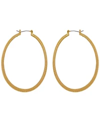 Guess Gold-Tone Textured Large Hoop Earrings