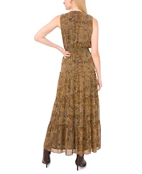 1.state Women's Tie Neck Tiered Sleeveless Dress