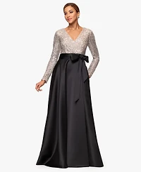 Xscape Petite Sequin Detail V-Neck Maxi Dress