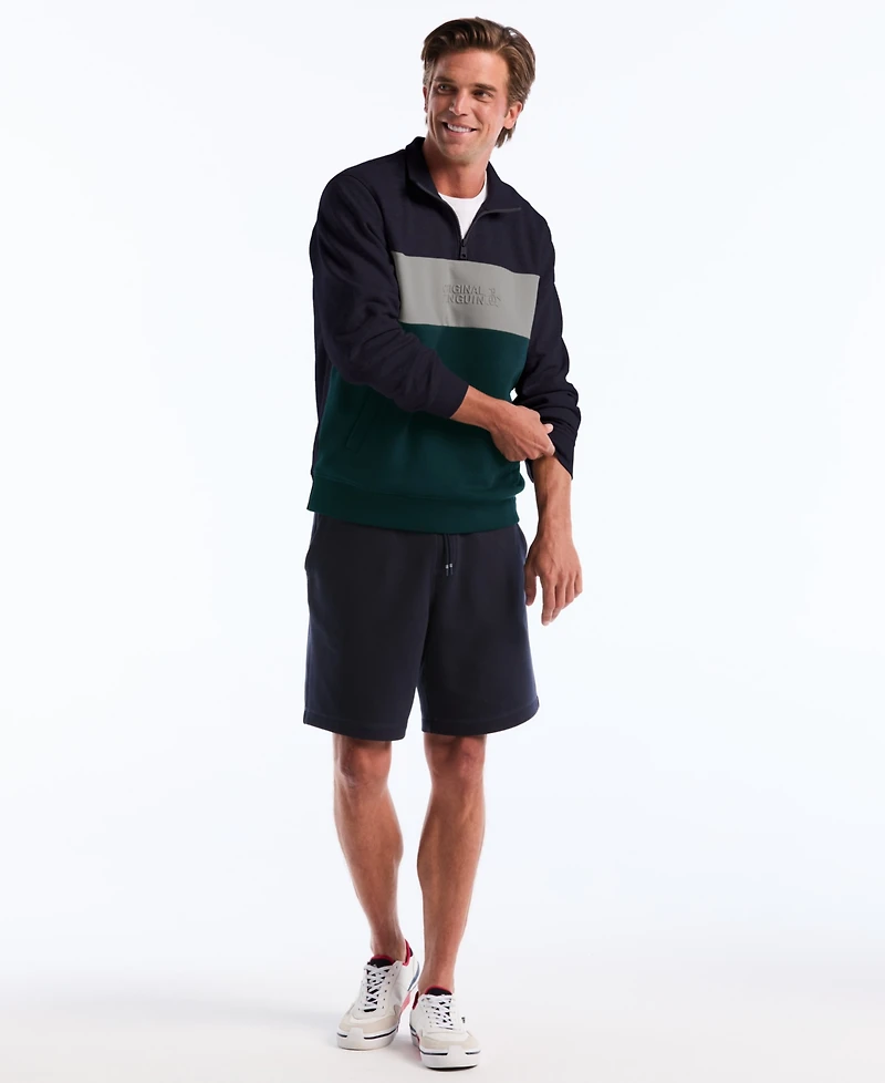 Original Penguin Men's Color-Blocked Fleece Zip Pull On Sweatshirt