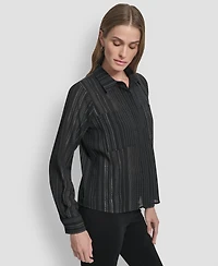 Dkny Women's Embellished Collared Shirt