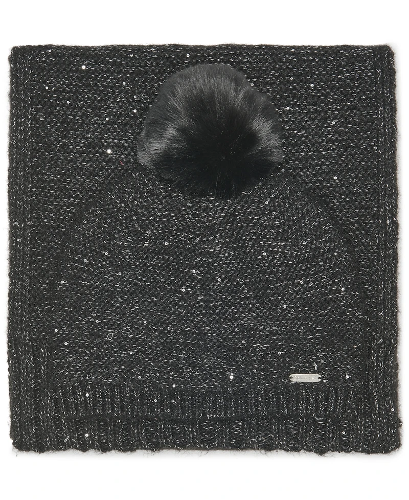 Calvin Klein 2-Piece Mini Sequin Hat and Scarf Set