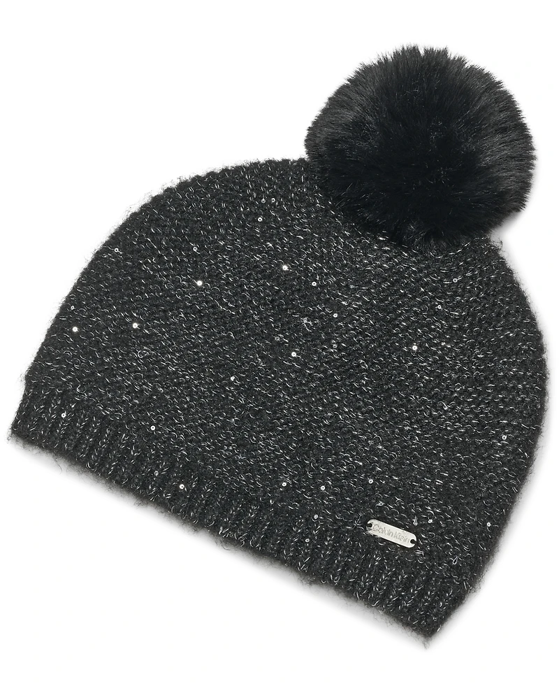 Calvin Klein 2-Piece Mini Sequin Hat and Scarf Set