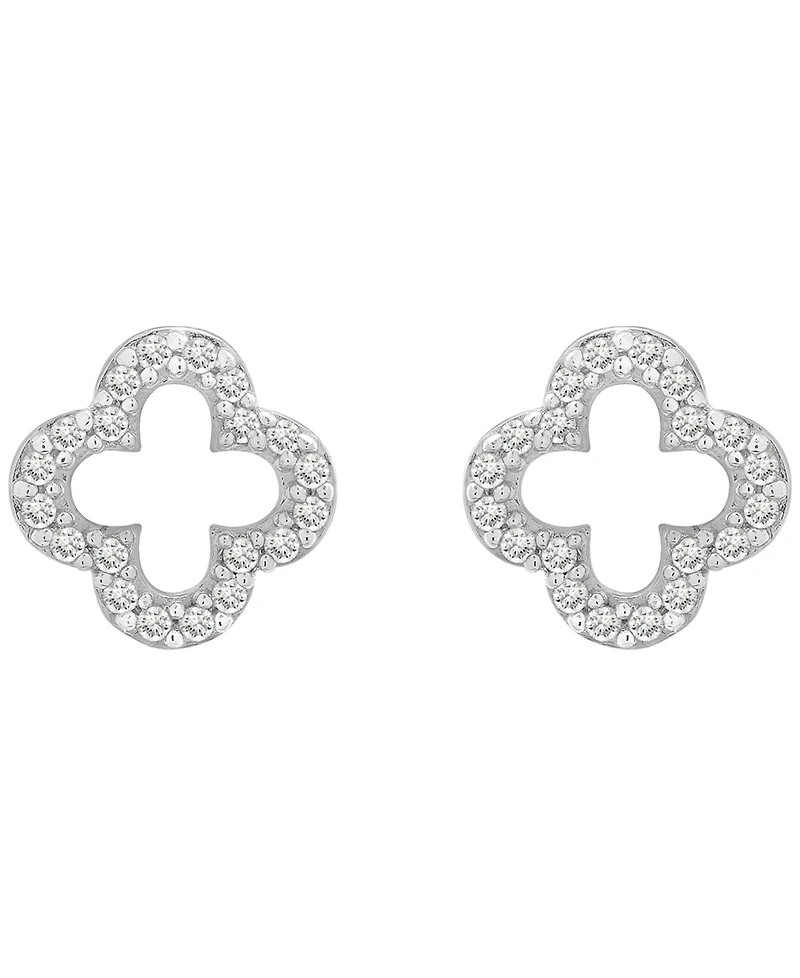 Wrapped Diamond Flower Earrings (1/6 ct. t.w.) in 14K Yellow Gold