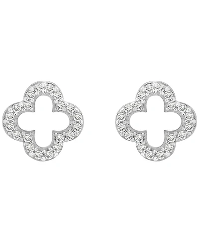 Wrapped Diamond Flower Earrings (1/6 ct. t.w.) in 14K Yellow Gold