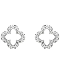 Wrapped Diamond Flower Earrings (1/6 ct. t.w.) in 14K Yellow Gold