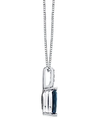 Macy's Marquise Shape Sapphire Pendant with Chain (1/2 ct. t.w.) in 10k White Gold