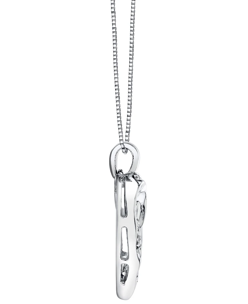 Macy's Sapphire Heart Pendant with Chain (3/4 ct. t.w.) in Sterling Silver