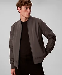 Calvin Klein Men's Logo-Print Matte Bomber Jacket