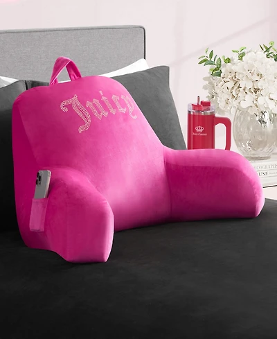 Juicy Couture Backrest Polyester Pillow with Pocket, 30" x 17"