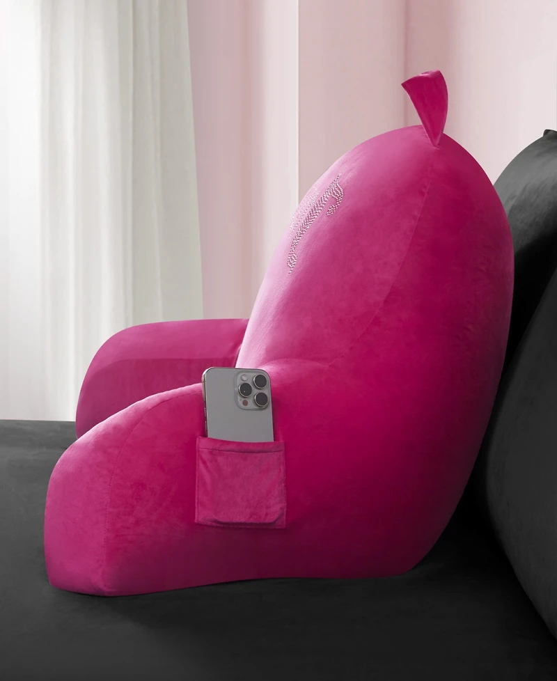 Juicy Couture Backrest Polyester Pillow with Pocket, 30" x 17"