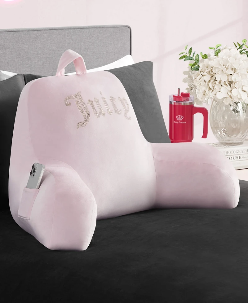 Juicy Couture Backrest Polyester Pillow with Pocket, 30" x 17"