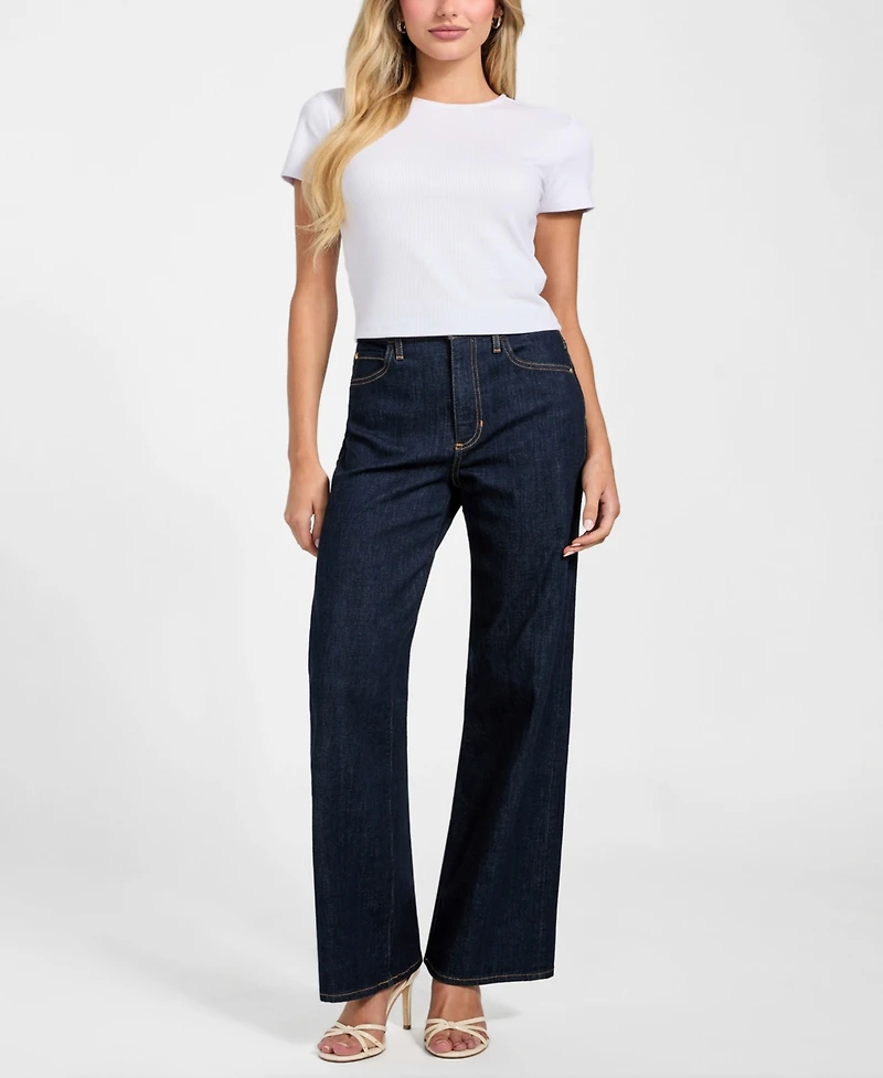 Guess Women's High Rise Wide Leg Jeans