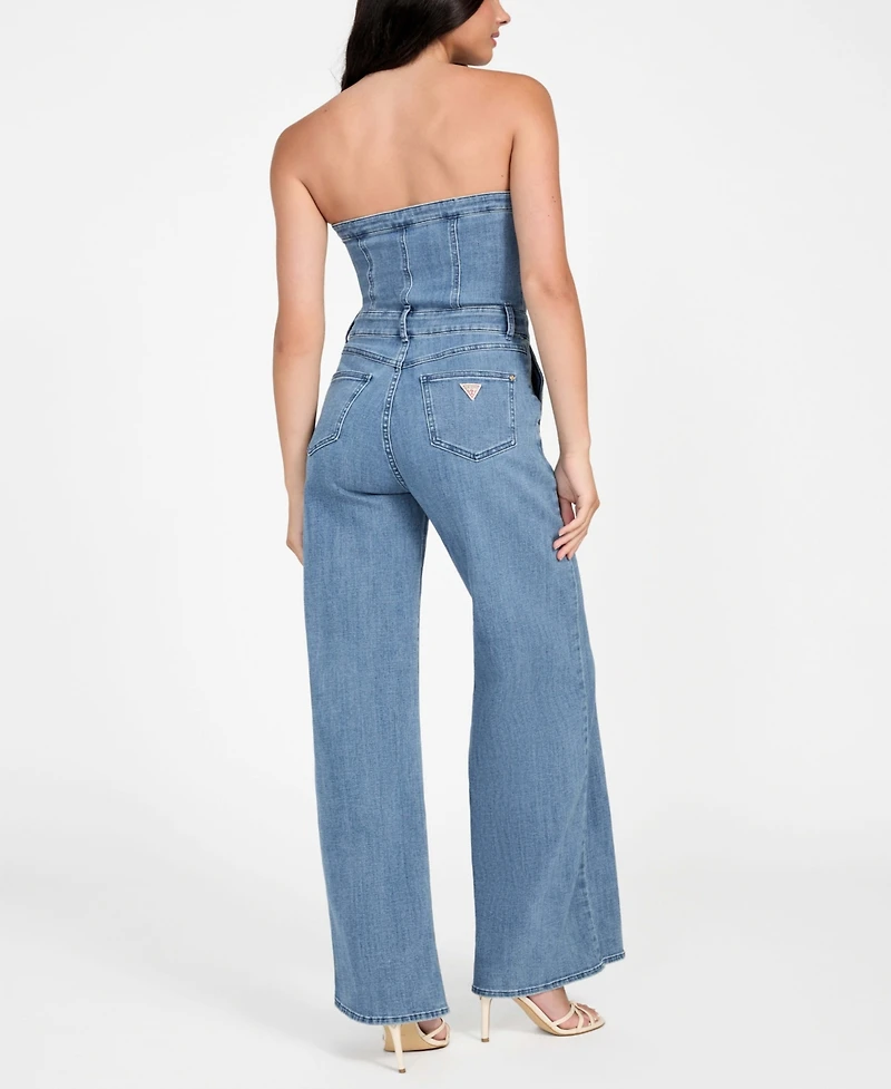 Guess Women's Donna Sleeveless Denim Jumpsuit