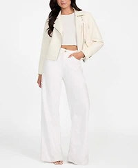 Guess Women's Long Sleeves Moto Jacket