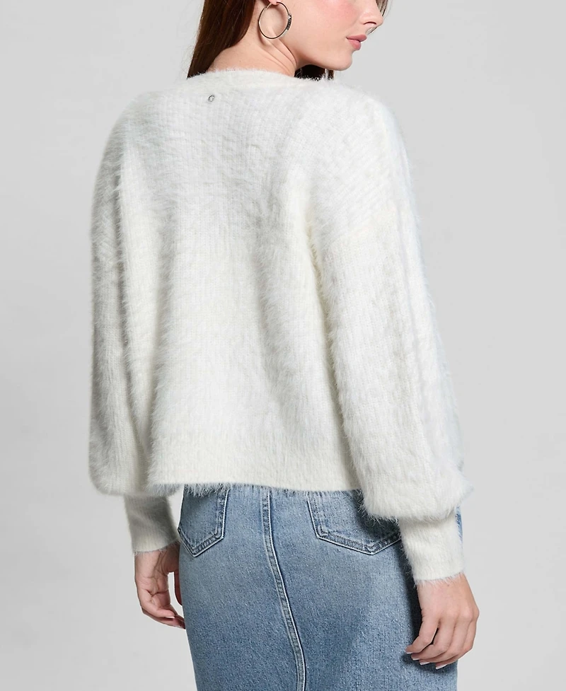 Guess Women's Keyla Rhinestone-Button Cardigan Sweater
