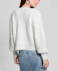 Guess Women's Keyla Rhinestone-Button Cardigan Sweater