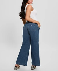 Guess Women's Zoya Wide-Leg Faded High-Rise Jeans