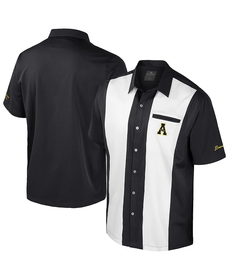 Colosseum Men's Black Appalachian State Mountaineers Strike Bowling Button-Up Shirt