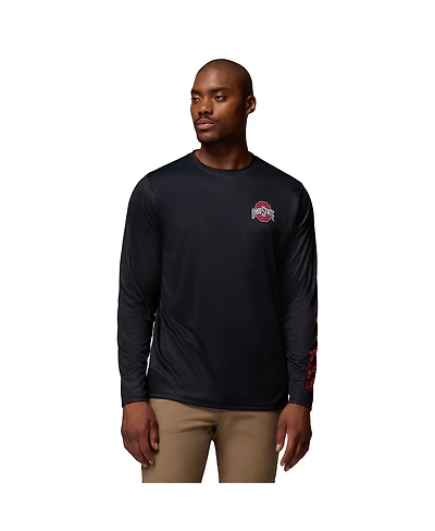Columbia Men's Black Ohio State Buckeyes Phg Terminal Shot 3-Hit Long Sleeve T-Shirt