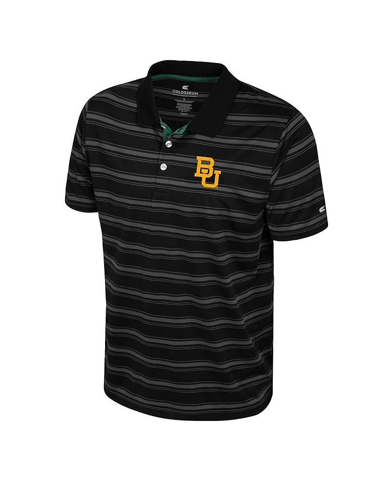 Colosseum Men's Black Baylor Bears Milk Steak Polo Shirt