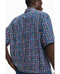 Desigual Men's Short-sleeve shirt with ethnic embroidery
