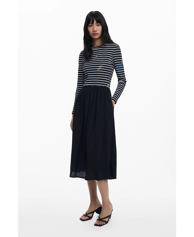 Desigual Women's Striped combined dress