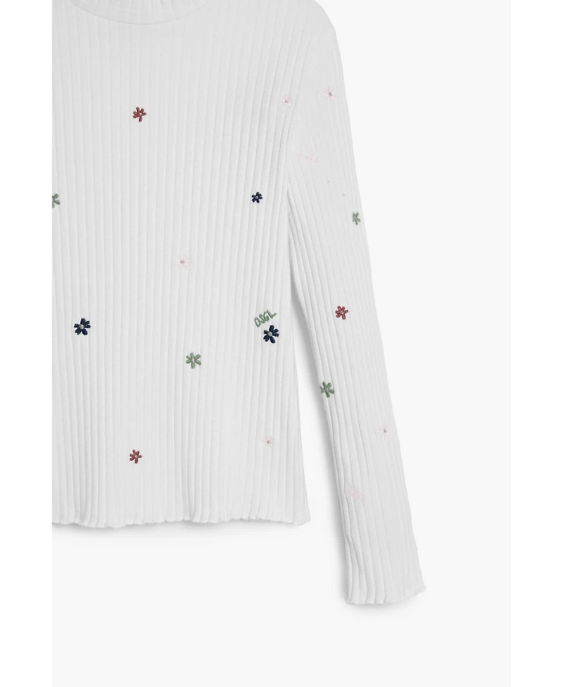 Desigual Girls Girls's Ribbed T-shirt with embroidery