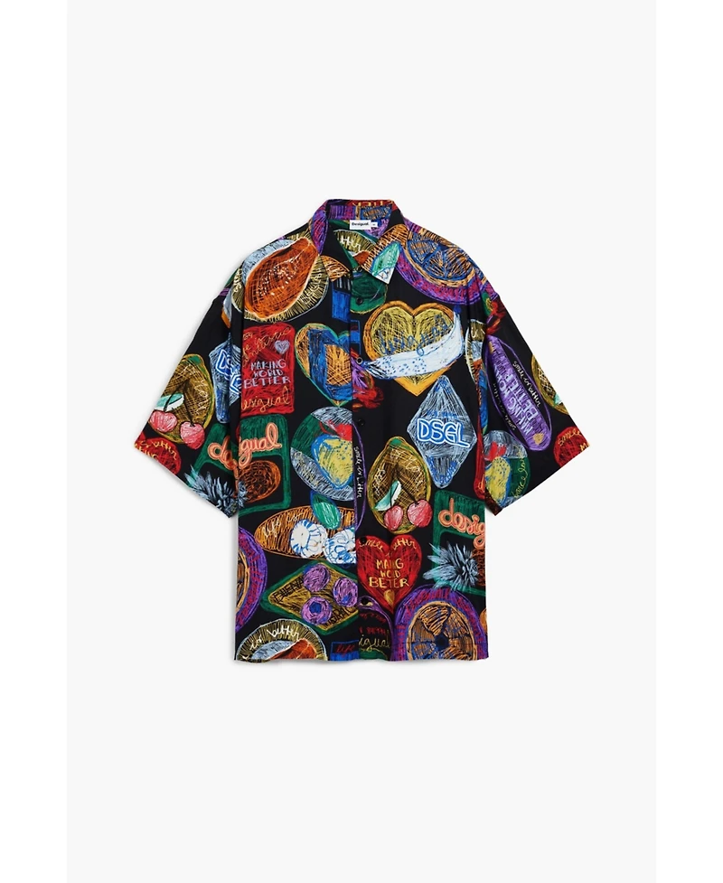 Desigual Men's Short-sleeve shirt with fruits