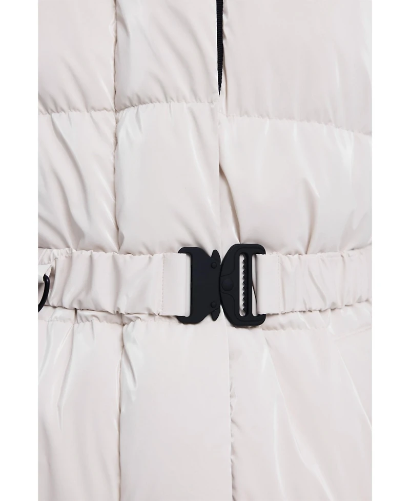 Desigual Women's Long padded jacket with belt