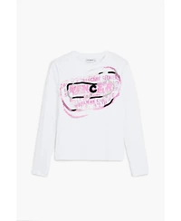 Desigual Women's Long-sleeve T-shirt with pink letters