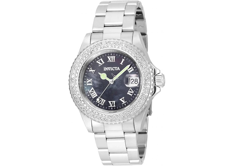 Invicta Women's 21711 Angel Quartz 3 Hand Black Dial Watch
