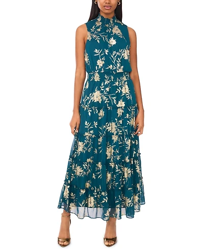 Msk Petite Mock Neck Sleeveless Maxi Dress