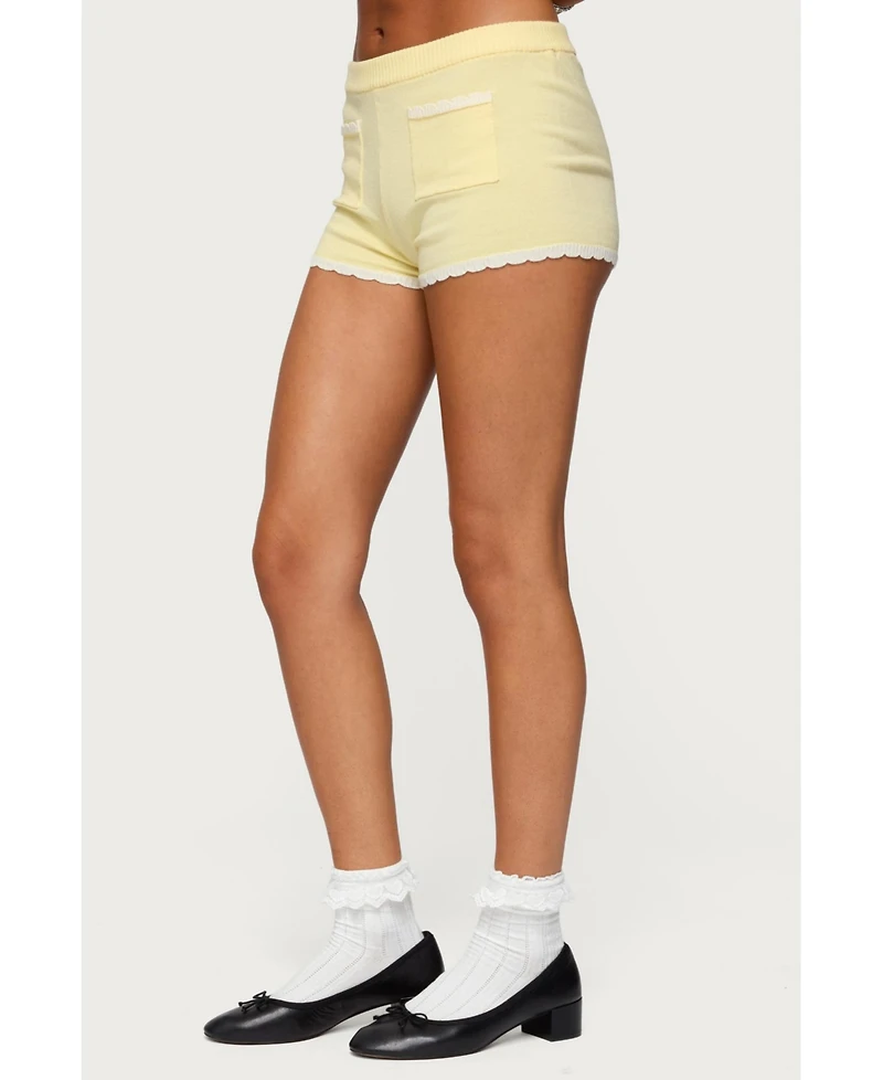 Edikted Women's Leila Scalloped Knit Shorts
