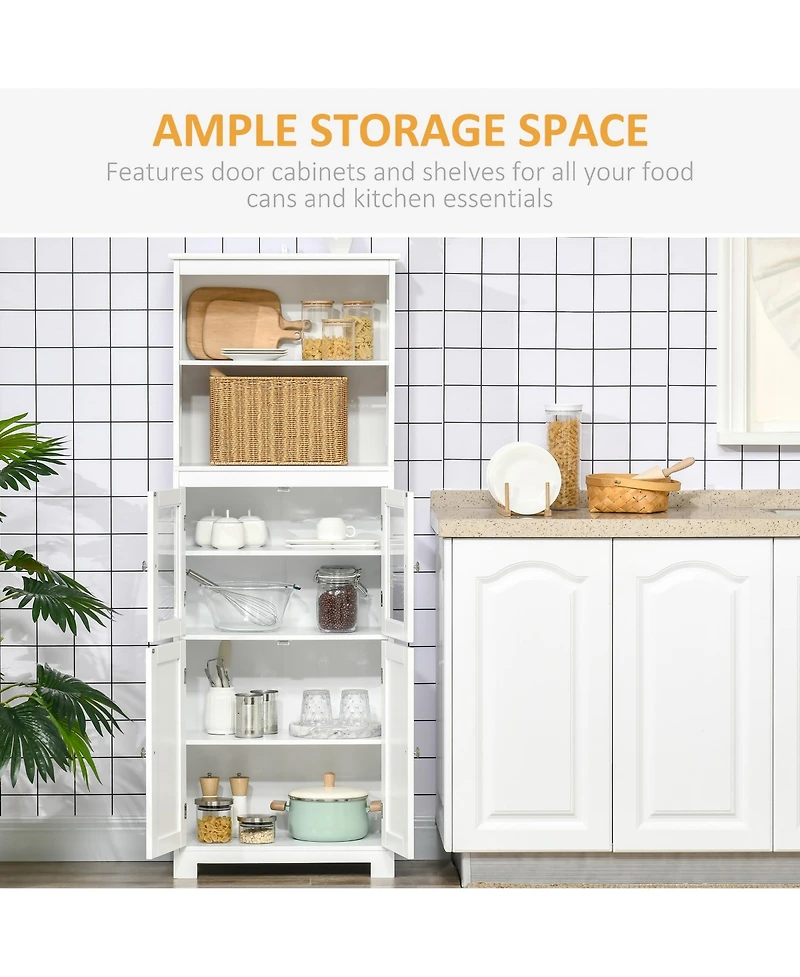 Modern Wooden Kitchen Storage Cabinet with Adjustable Shelves for Pantry and Dining