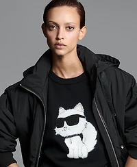 Karl Lagerfeld Paris Women's Cool Choupette Crewneck Sweater
