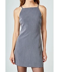 endless rose Women's High Neck Fitted Mini Dress